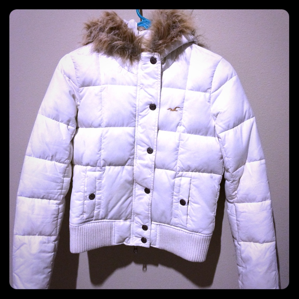 Hollister white jacket size M